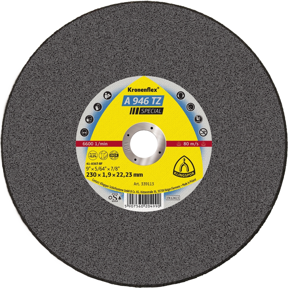 25 Disques à tronçonner KT SPECIAL A946TZ S GER 230X1,9X22,23 DO KLINGSPOR - 339113