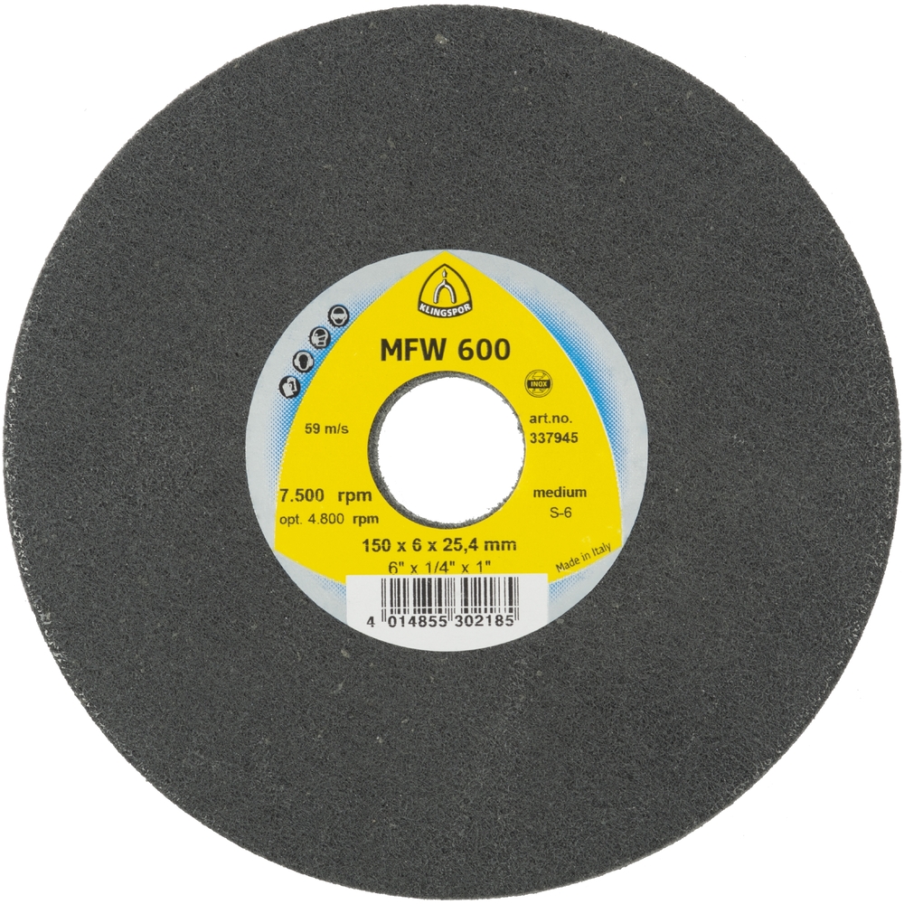 5 Roues texture compact VK MFW600 VU FI S 125X6X22 KLINGSPOR - 342237