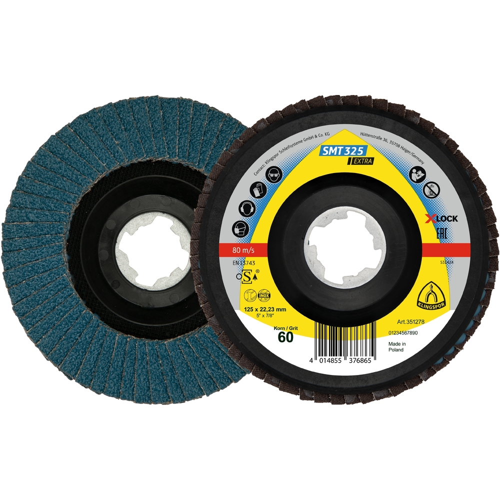 10 Plateaux à lamelles plastique TE EXTRA SMT325 CS455X 60 N GER 125X22,2 KLINGSPOR - 351277