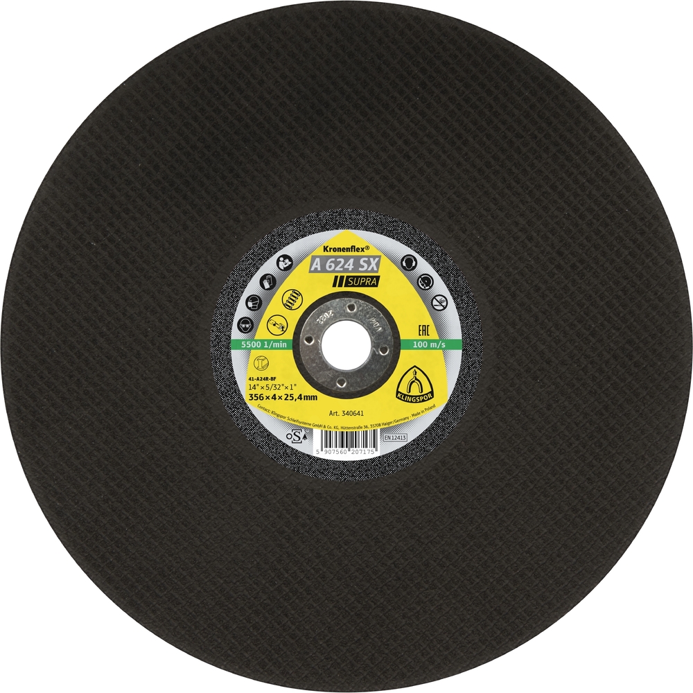 10 Disques à tronçonner KT SUPRA A624SX S GER 356X4X22,23 KLINGSPOR - 351433