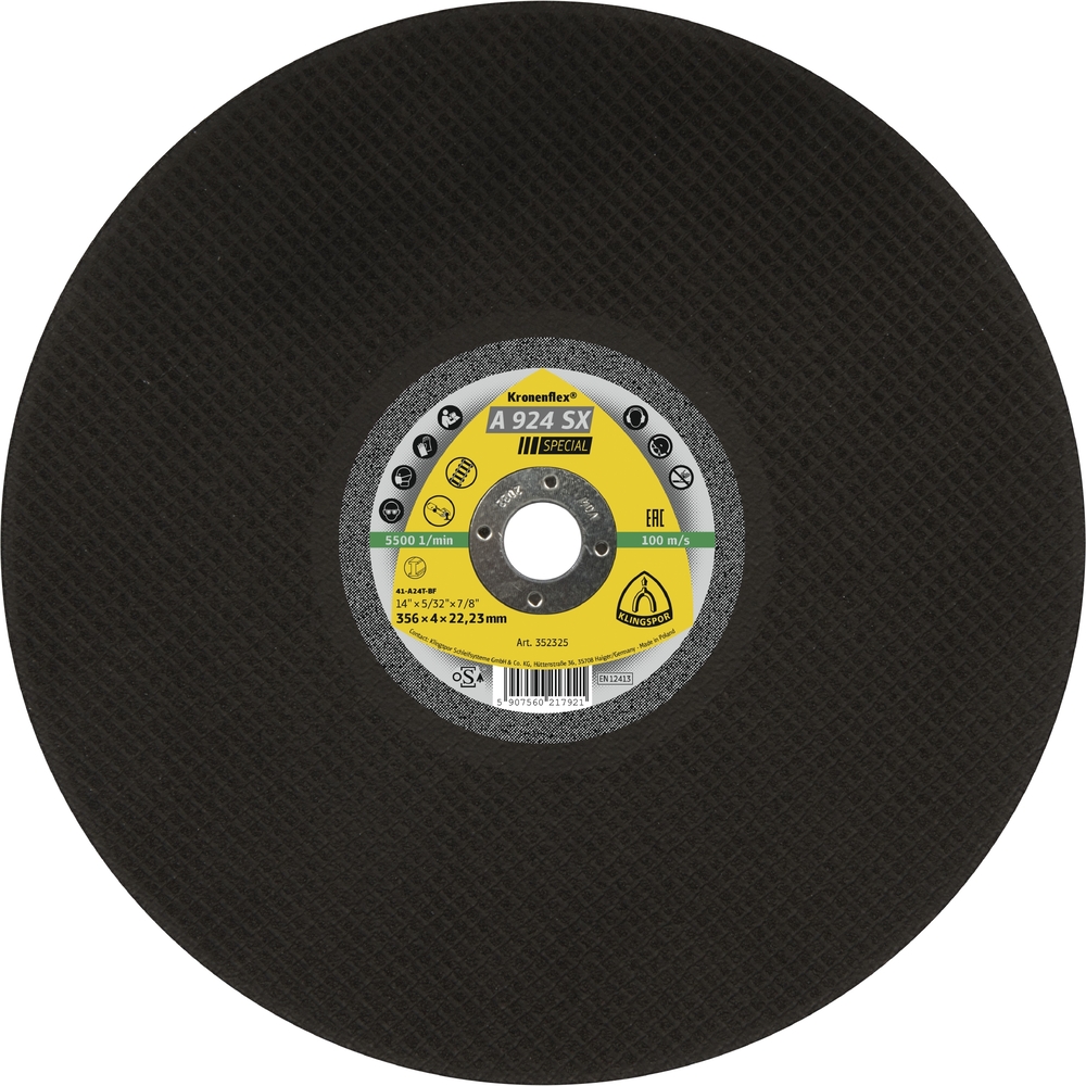 10 Disques à tronçonner KT SPECIAL A924SX S GER 356X4X25,4 KLINGSPOR - 353097