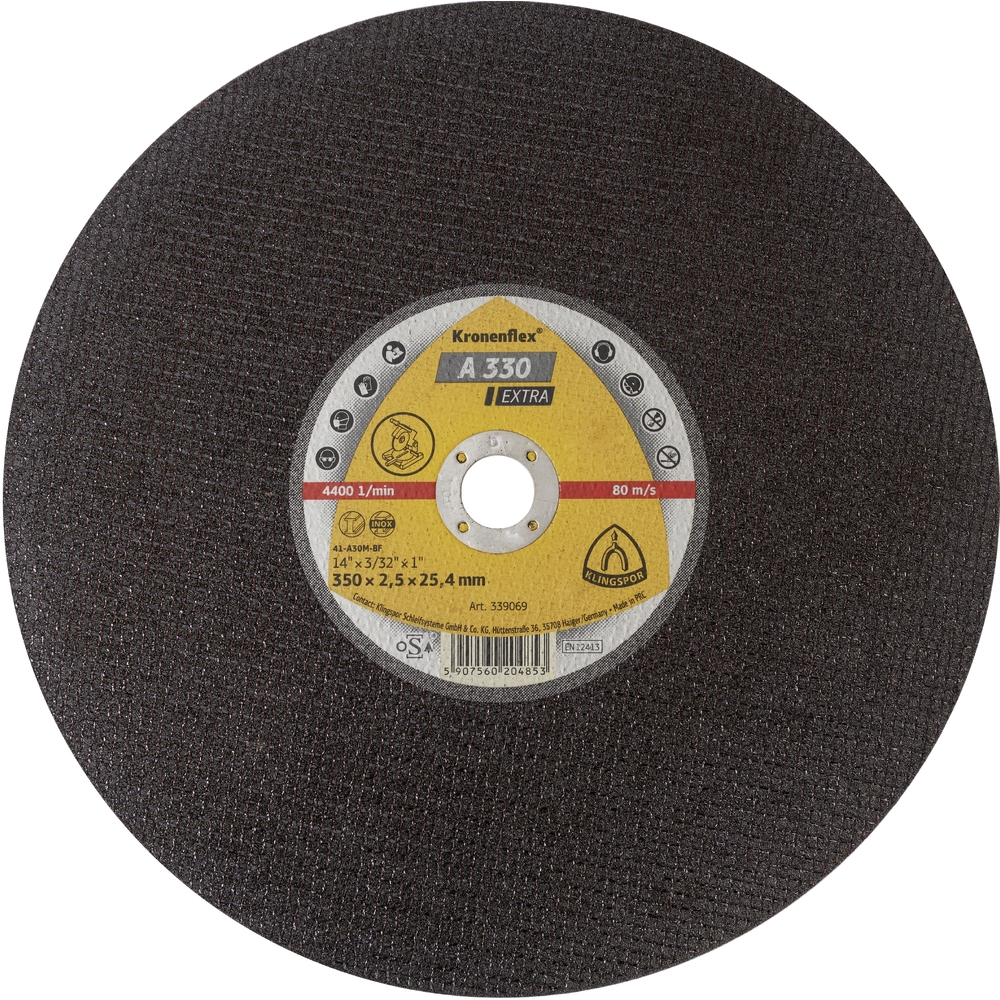 10 Disques à tronçonner KT EXTRA A330EX S GER 406X3X25,4 KLINGSPOR - 353329