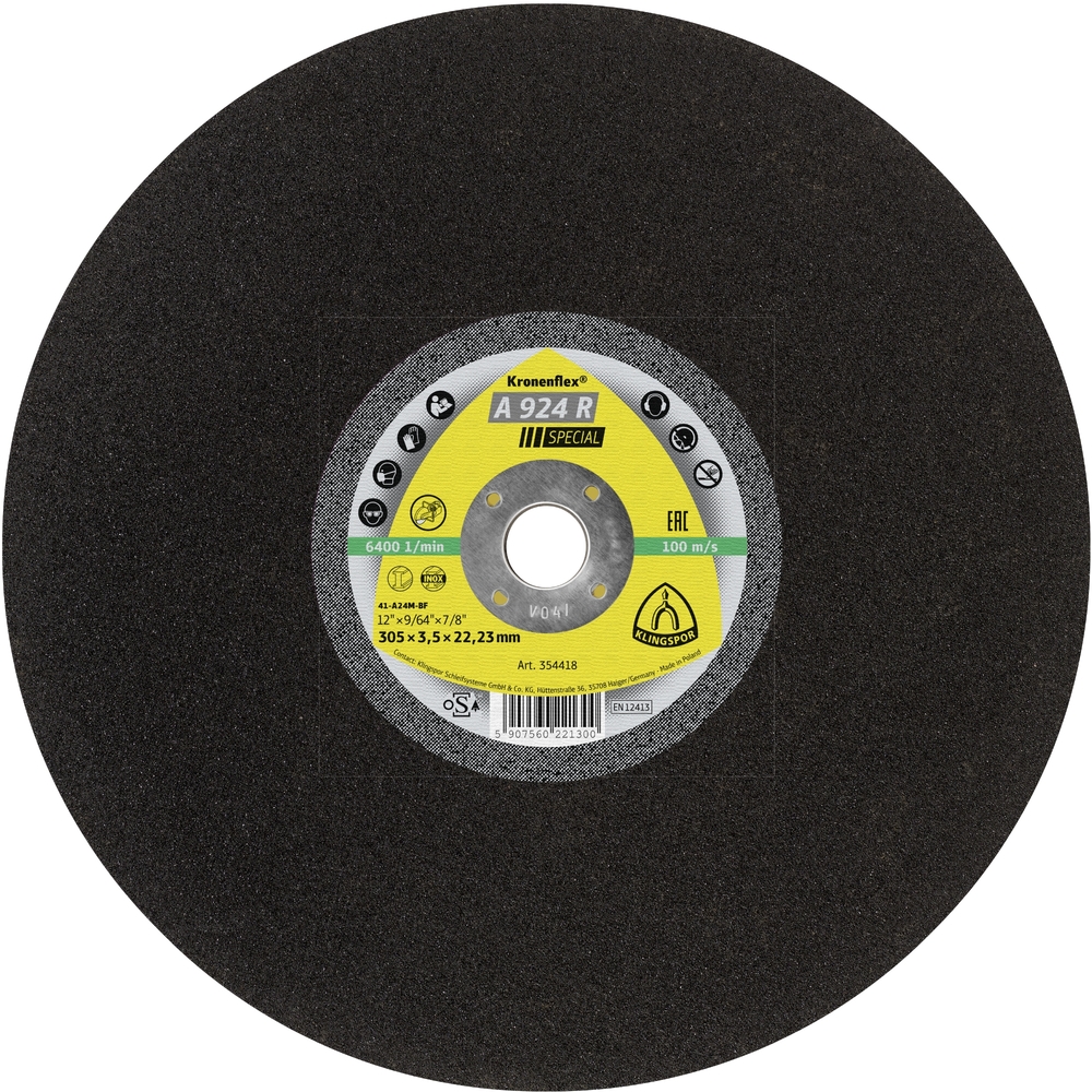 10 Disques à tronçonner KT SPECIAL A924R S GER 356X4X25,4 KLINGSPOR - 354414