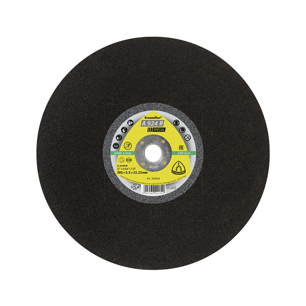 10 Disques à tronçonner KT SPECIAL A924R S GER 356X4X22,23 KLINGSPOR - 354415