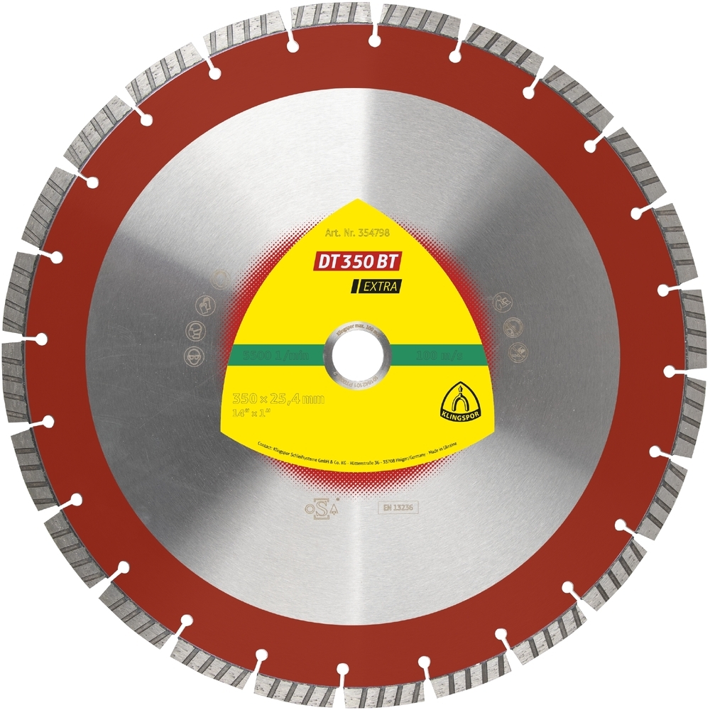 Disques à tronçonner diamantés DT EXTRA DT350BT S 300X2,8X20 21ST 10 KLINGSPOR - 354795