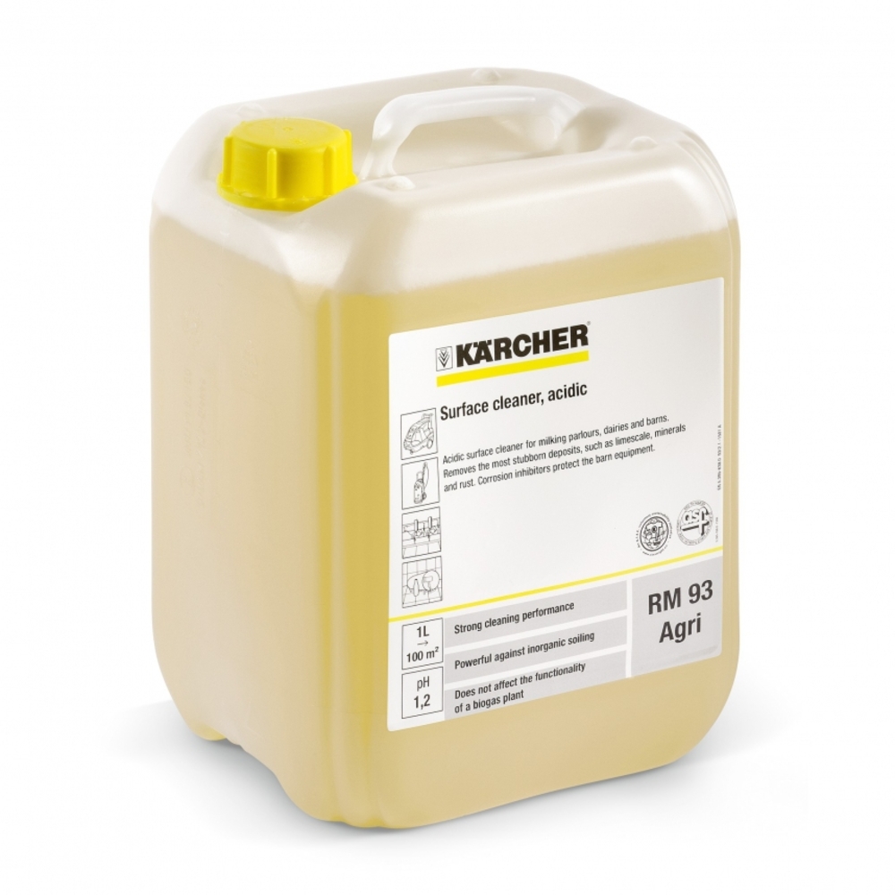 NETTOYANT DE SURFACE, ACIDE KARCHER RM 93 AGRI 10L- 6.295-658.0