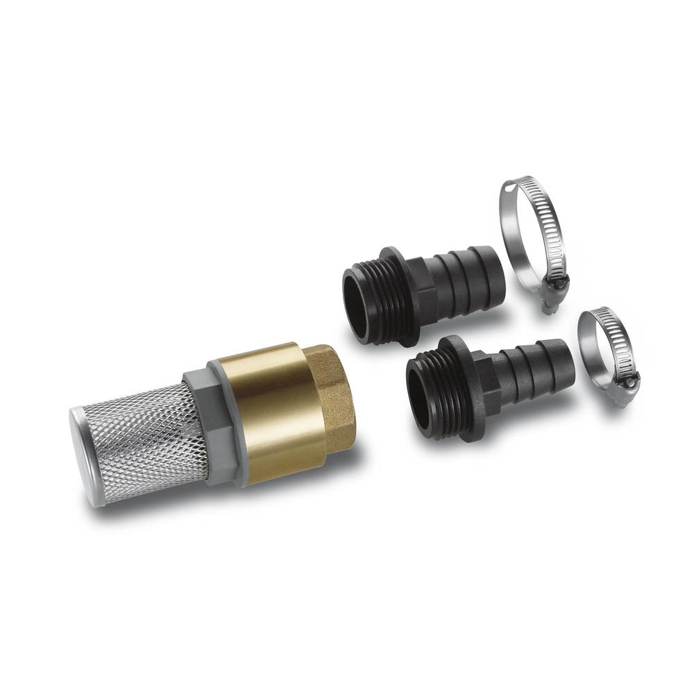 Kit complet crépine Inox avec clapet anti-retour et adaptateur 1