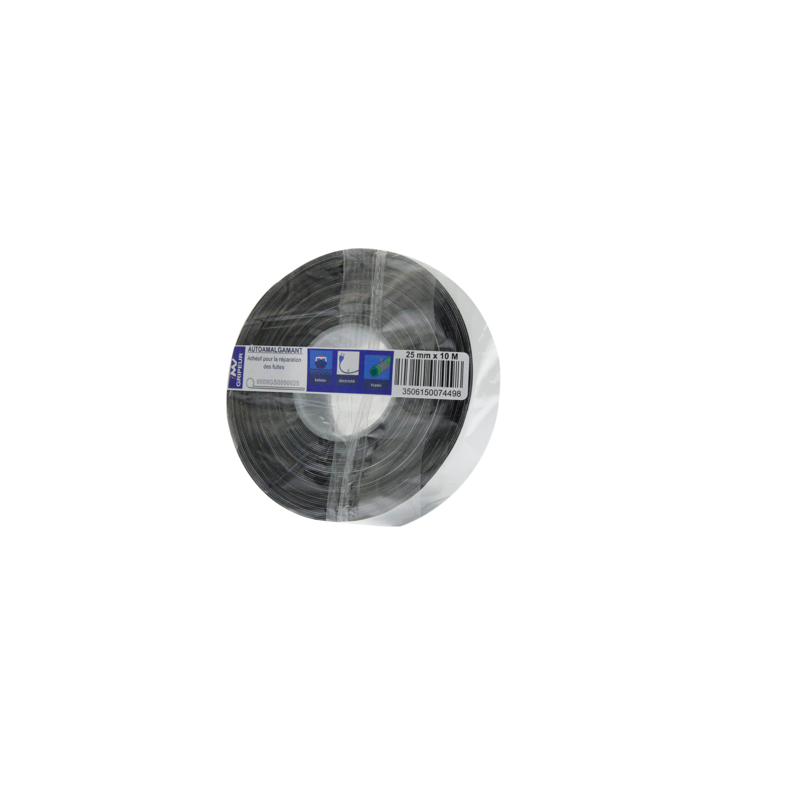 Adhésif Autoamalgamant GS009 caoutchouc PIB Noir 500µ 25mm x 10m LIMA - 0000GS0090025