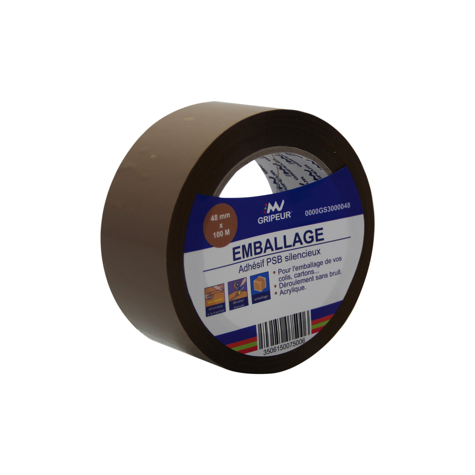 Adhésif d'emballage PSB 324-A acrylique havane 28 µ 48mm x 100m LIMA - 0000GS3000048
