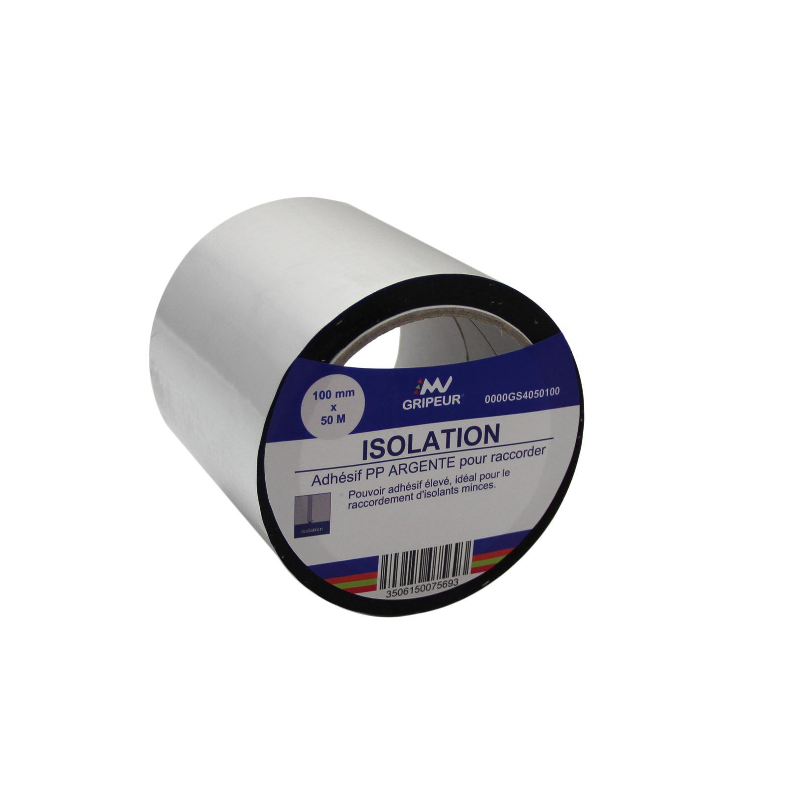 Adhésif PP Argenté GS405 masse adhésive acrylique 32µ 100mm x 50m LIMA - 0000GS4050100