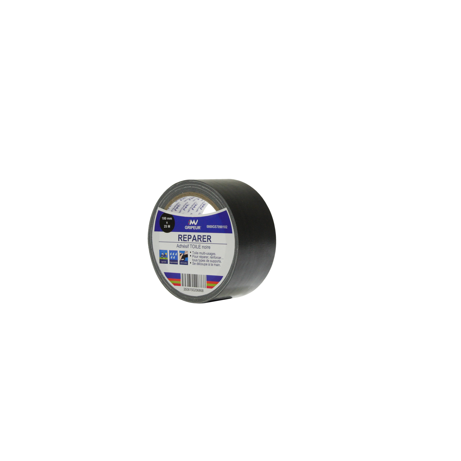 Adhésif Toile GS709 couchée PE noire 320µ m1 100mm x 25m LIMA - 0000GS7090102