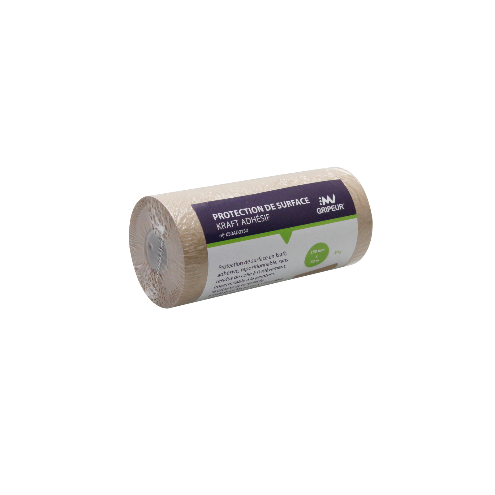Adhésif Protection Papier Kraft K50AD brun Repositionnable 150mm x 50m LIMA - 0000K50AD0150