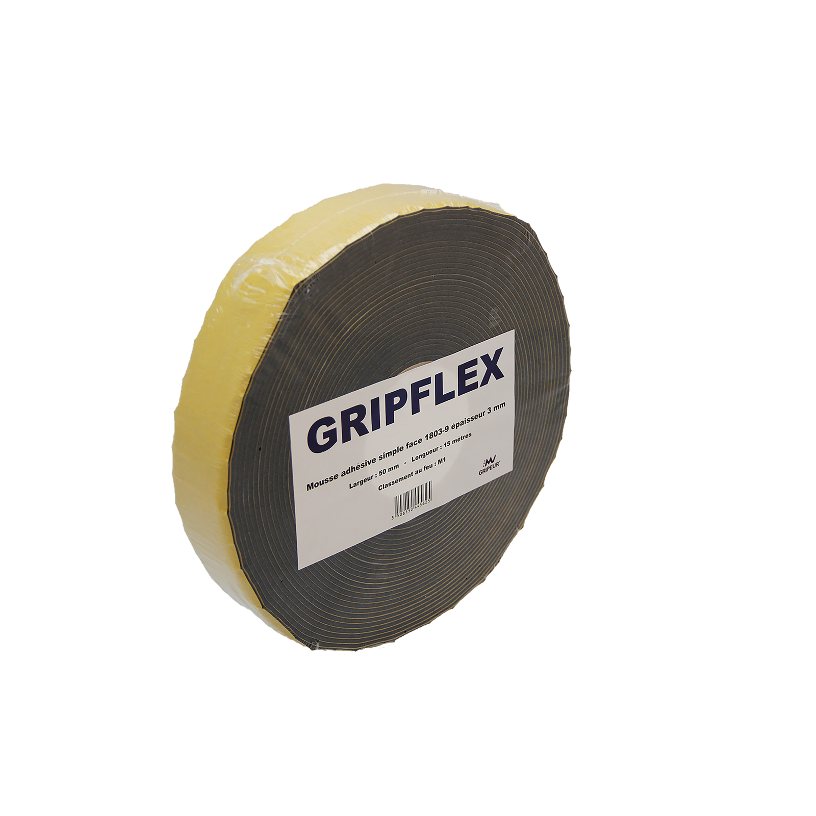 Mousse GRIPFLEX 1803-9 noire ép 3mm m1 50mm x 15m LIMA - 0001803-90050