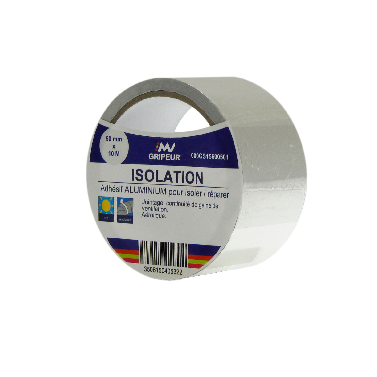 Adhésif Aluminium GS1560 masse adhésive acrylique 40µ m1 50mm x 10m LIMA - 000GS15600501