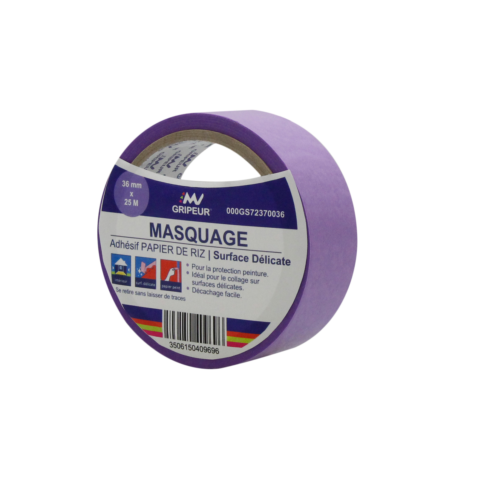 Adhésif de masquage GS7237 colle acrylique violet 75µ 36mm x 25m LIMA - 000GS72370036
