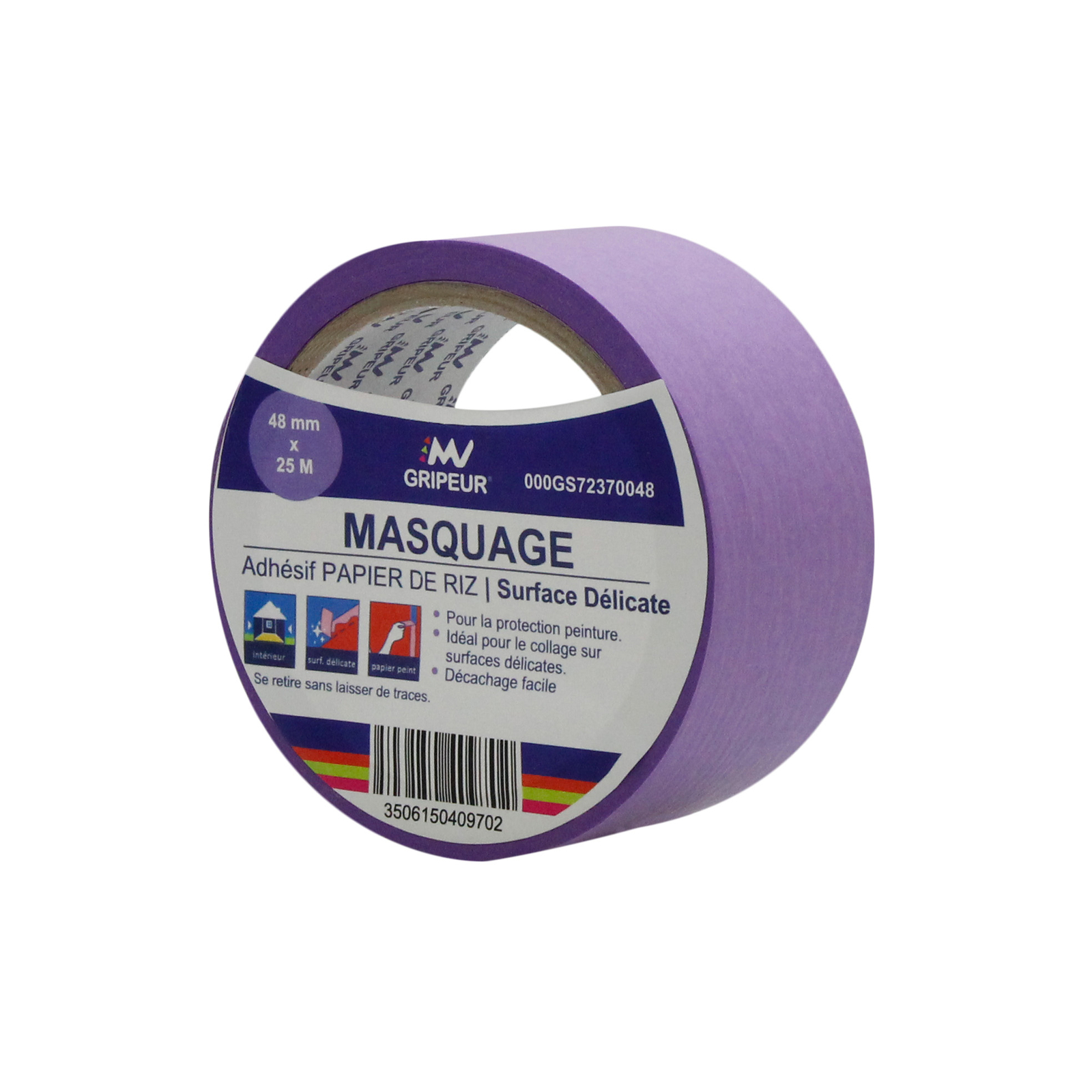 Adhésif de masquage GS7237 colle acrylique violet 75µ 48mm x 25m LIMA - 000GS72370048