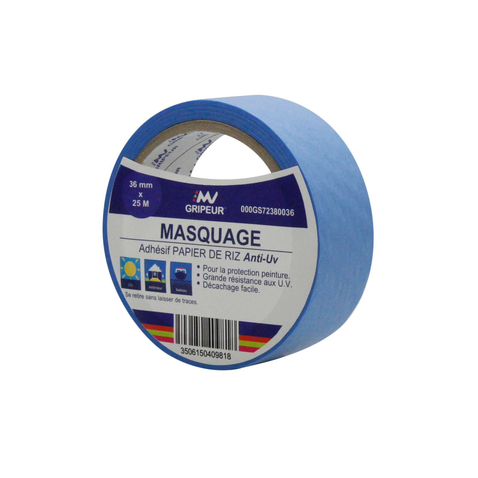 Adhésif de masquage GS7238 colle acrylique bleu 85µ 36mm x 25m LIMA - 000GS72380036