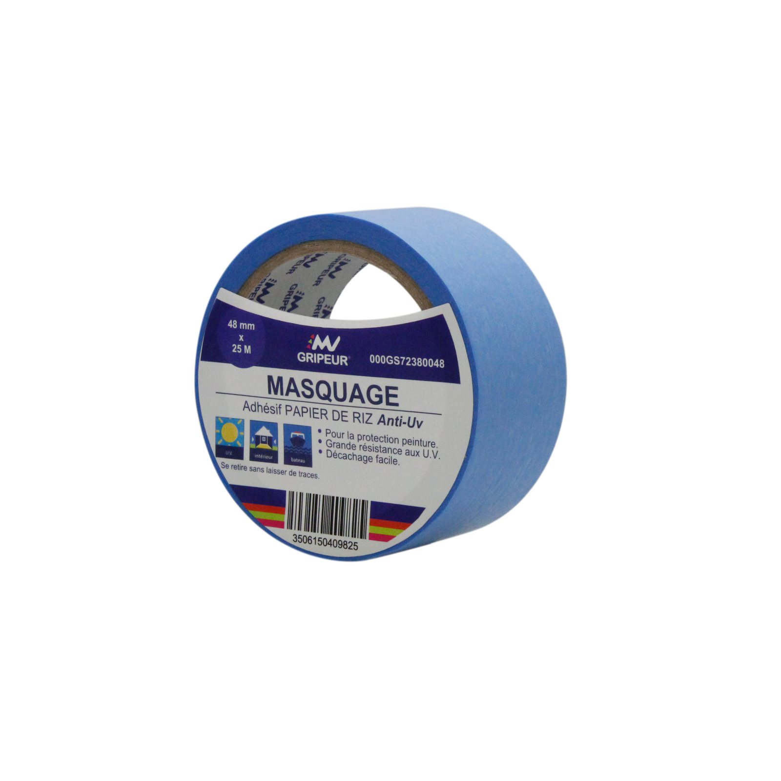 Adhésif de masquage GS7238 colle acrylique bleu 85µ 48mm x 25m LIMA - 000GS72380048