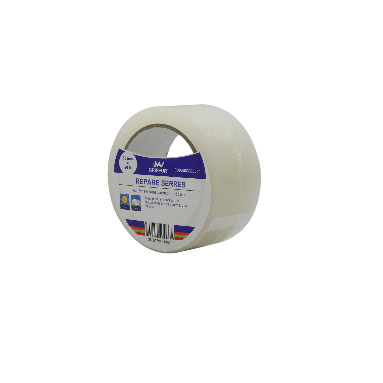Adhésif Répare Serre GS8333 colle acrylique transparent 175µ 50mm x 20m LIMA - 000GS83330050