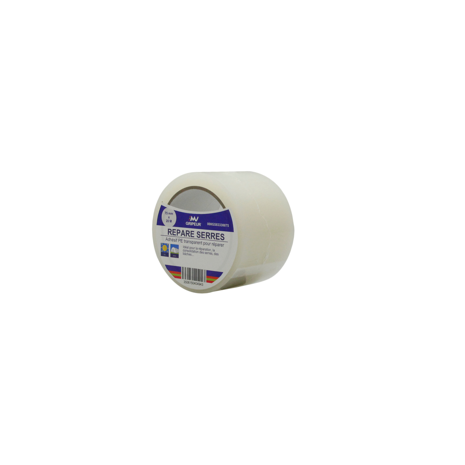 Adhésif Répare Serre GS8333 colle acrylique transparent 175µ 75mm x 20m LIMA - 000GS83330075