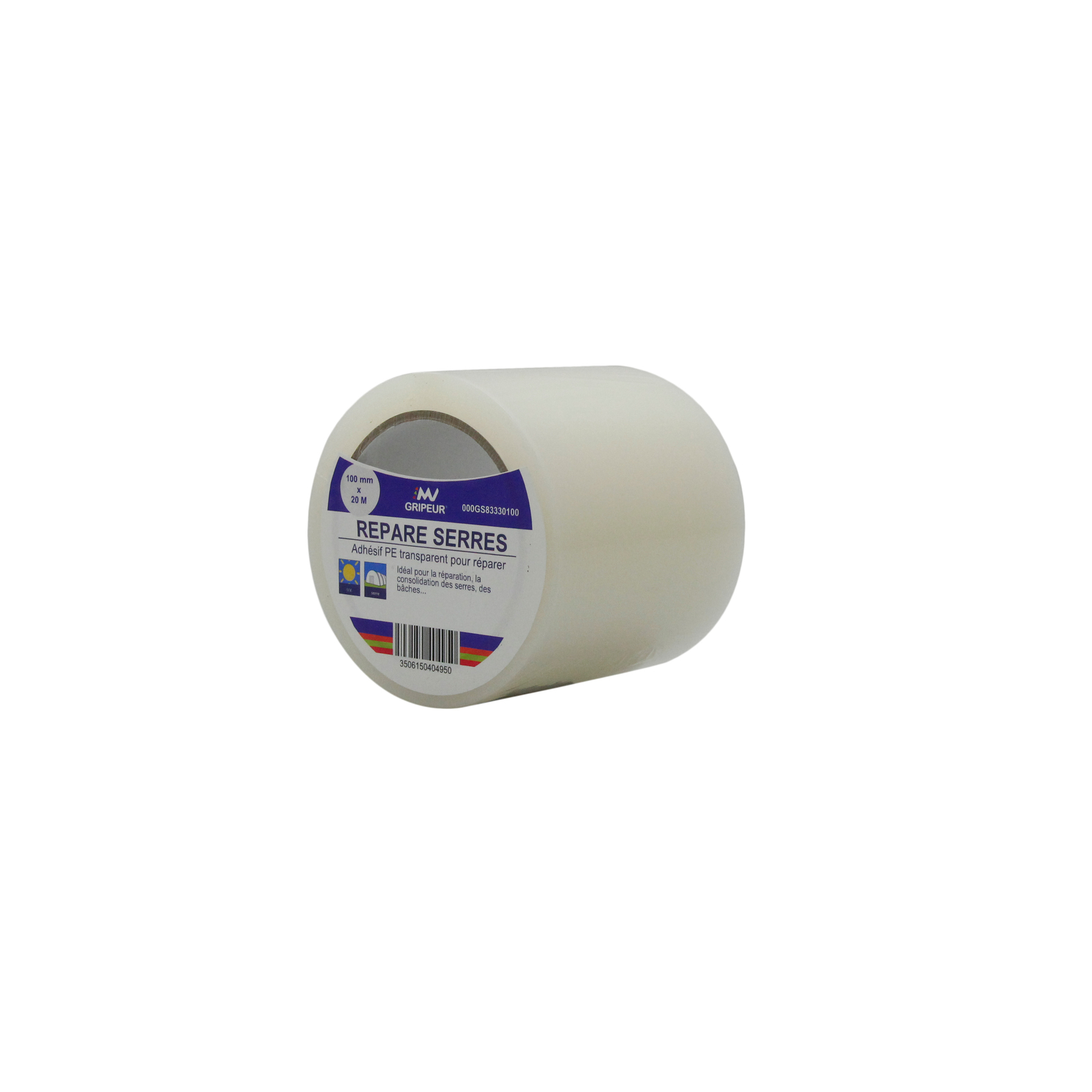 Adhésif Répare Serre GS8333 colle acrylique transparent 175µ 100mm x 20m LIMA - 000GS83330100