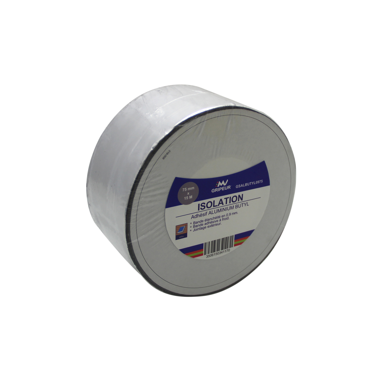 Bande Adhésive d'Etanchéité GSALBUTYL Alu butyl 900µ m1 75mm x 15m LIMA - GSALBUTYL0975