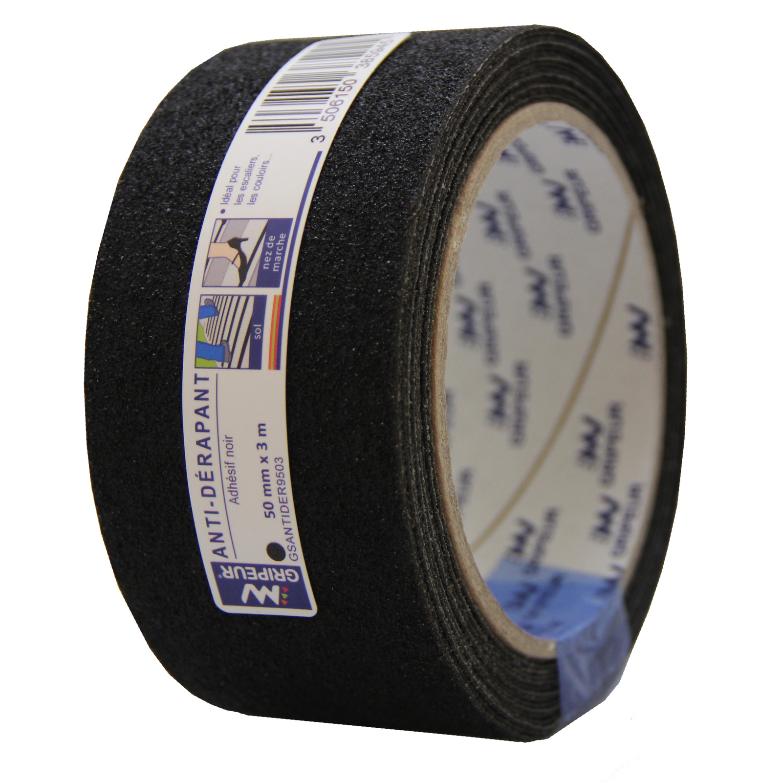 Adhésif Antidérapant GSANTIDER-9 noir 800µ 50mm x 3m LIMA - GSANTIDER9503