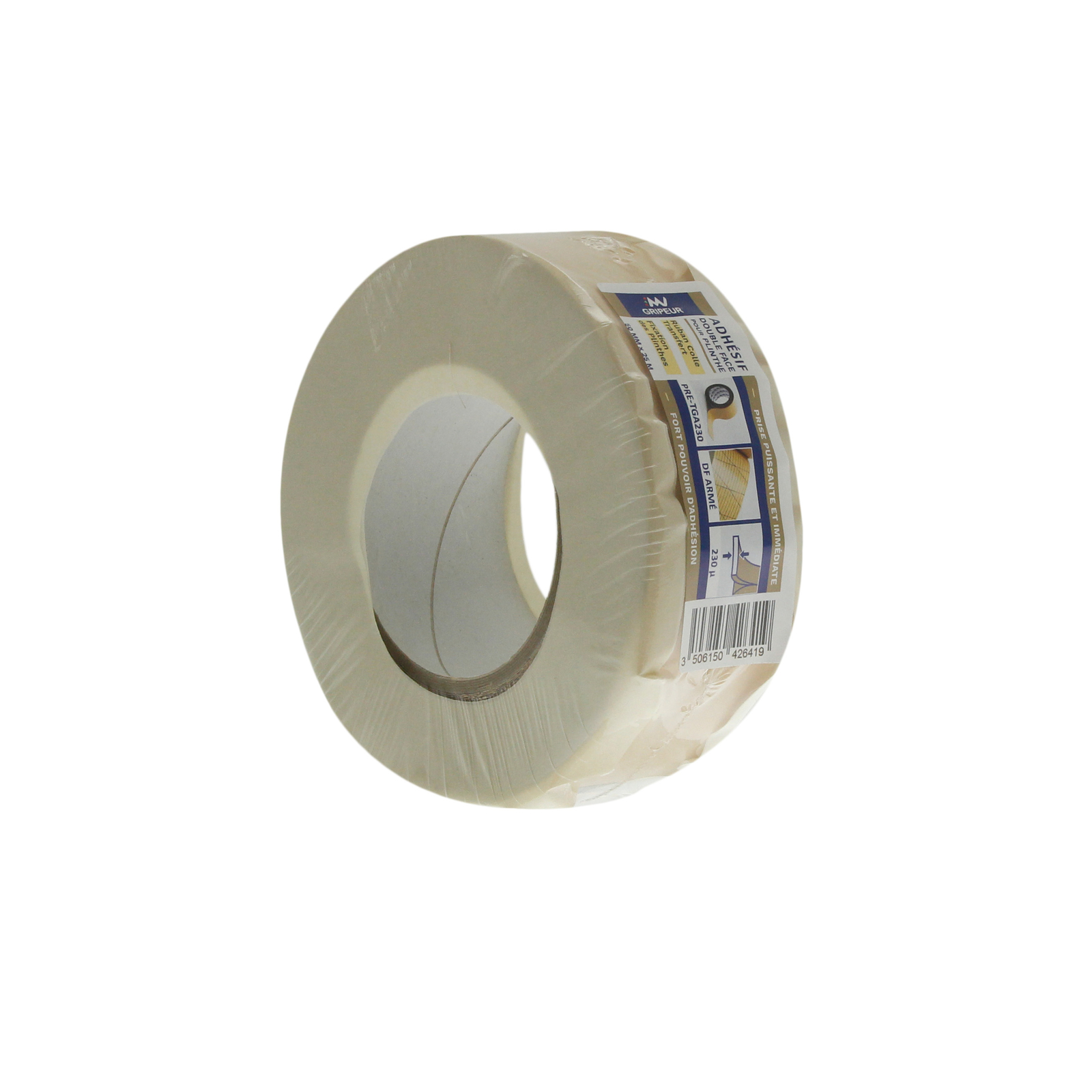 Adhésif DF Renforcé d'une Grille TGAS4-23 transparent 230µ m1 50mm x 25m LIMA - PRE-TGA230050