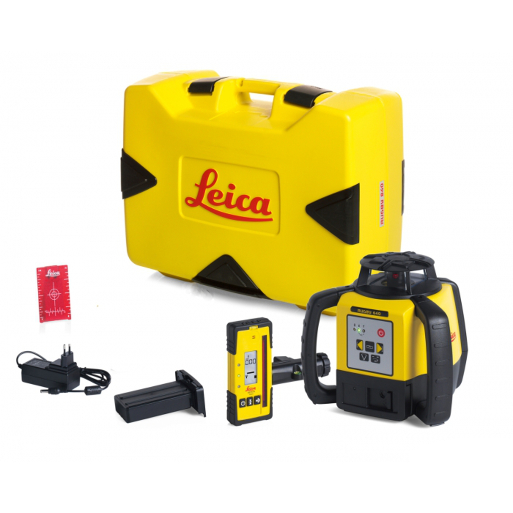 Laser LEICA Rugby 640 avec coffret avec batterie Li-ion et cellule de réception Rod Eye 140- 6005988