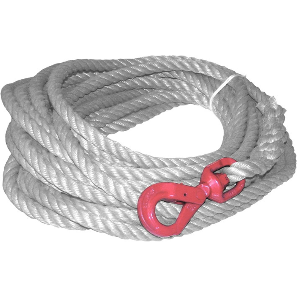 Élingue corde polypropylène d.20 lg. 40 m avec 1 crochet tournant v.a. LEVAC - 3501A40