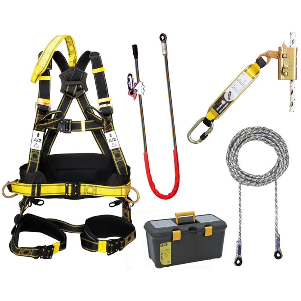 Harnais 3800F + 1 Stop-chute 3803B + 1 Longe AF160B + 1 Cordage + 1 Valisette - LEVAC -  3616KIT5