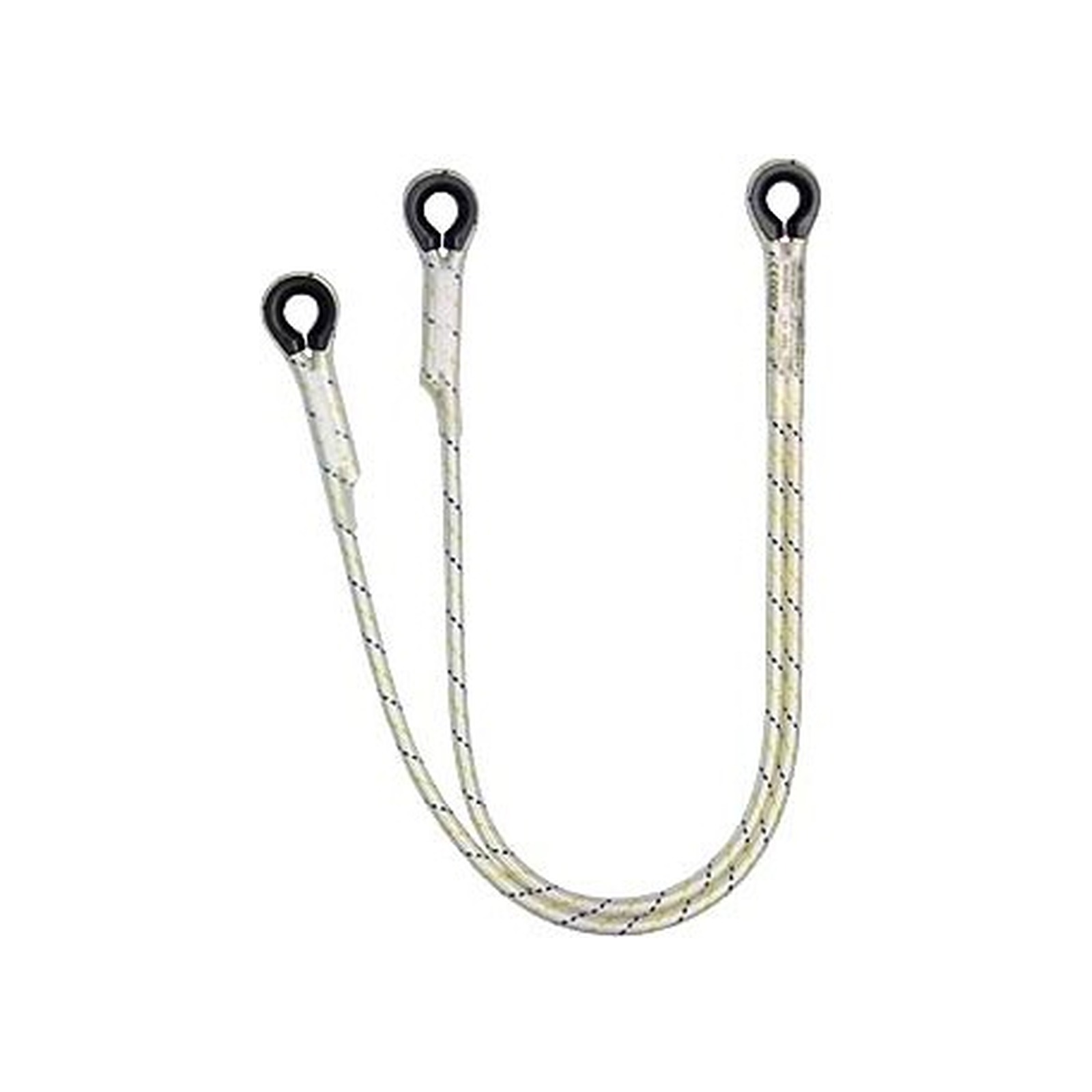 Longe de sécurité double non réglable 2 m polyamide tressé levac 3617LB102D
