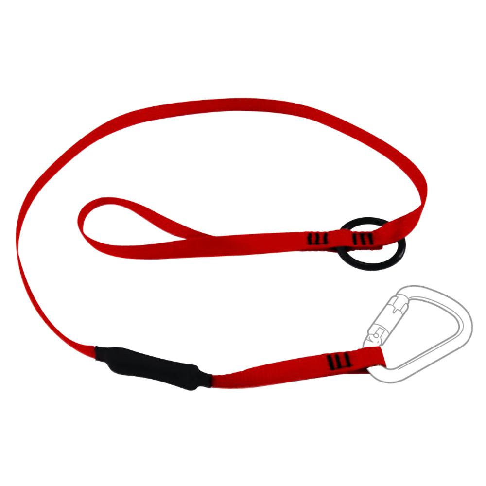 Longe porte outils +absorbeur 1 boucle etrangl. +1 ann. métal 1,25m maxi 5kg LEVAC - 3800RTLA2