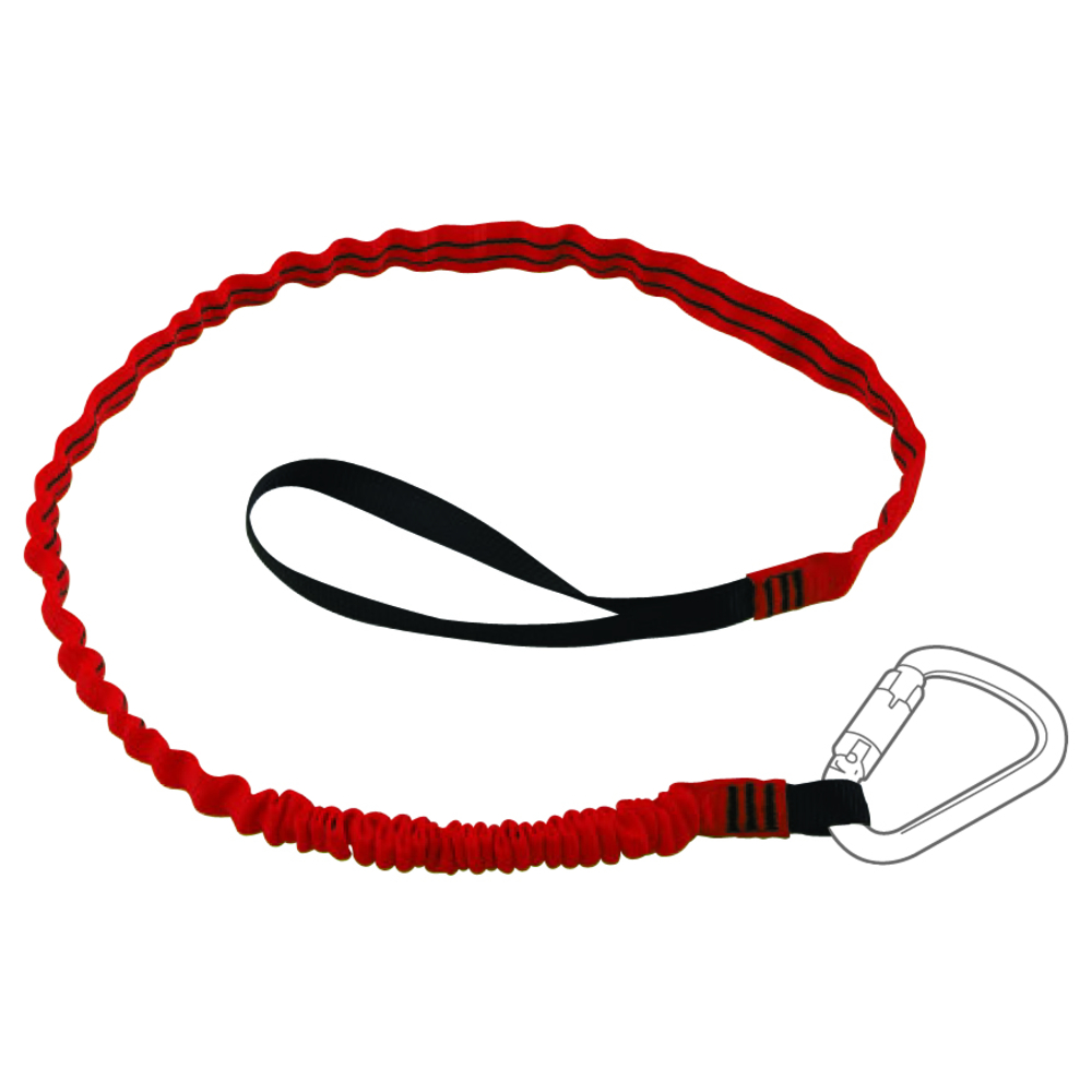 Longe porte outil élastique 1 boucle etrangl. +1 cousue 1,25m maxi 10kg LEVAC - 3800RTLK1