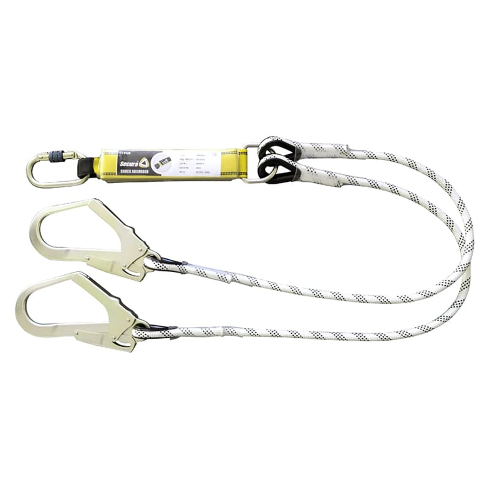 DOUBLE LONGE NON REGLABLE 1,5M + ABSORBEUR D'ENERGIE REF 3801 LEVAC - 3801B15