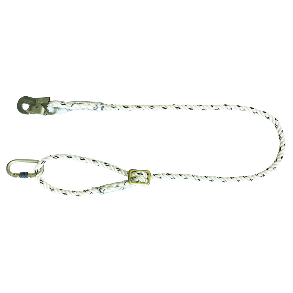 Longe de sécurité 2m réglable diamètre 14 mm +2 mousquetons en358 LEVAC - 3802AR