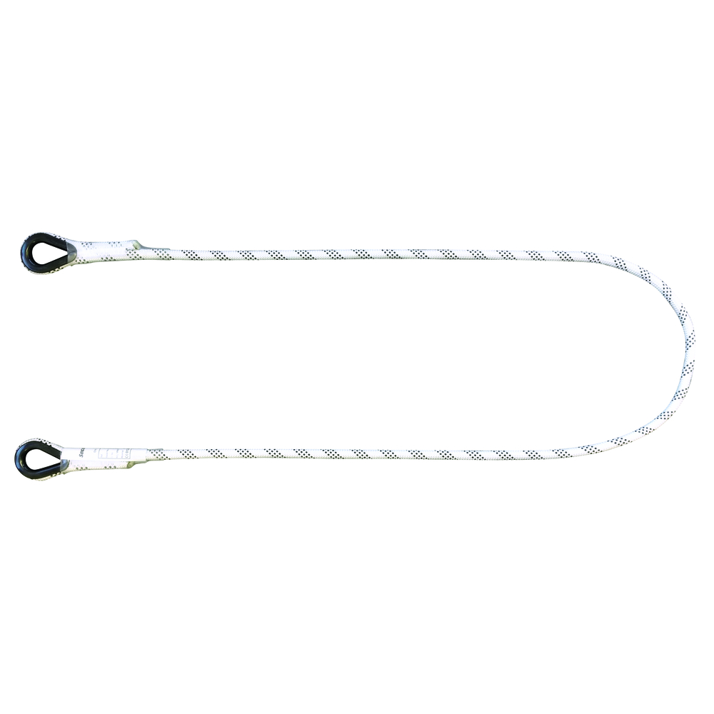 Longe de sécurité lg. 1,5m non réglable corde tressé d.12mm EN354 LEVAC - 3802B15