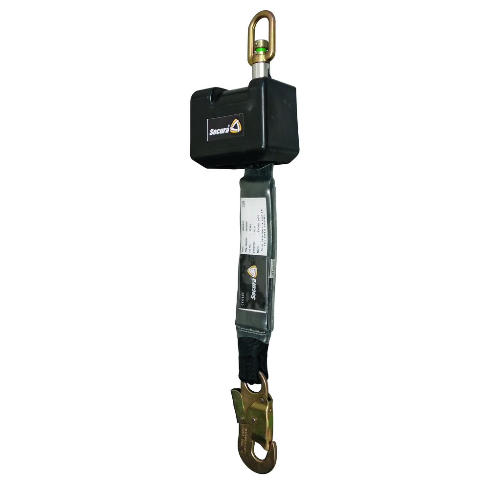 Antichute à rappel automatique à sangle 2,5 m + absorbeur + mousqueton LEVAC - 3804A25