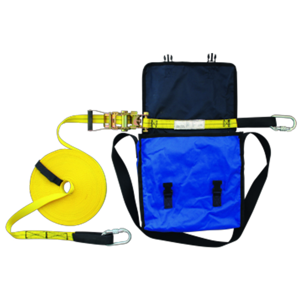 Ligne de vie horizontale - sangle réglable 20m - mousquetons et sac - LEVAC -   3806A