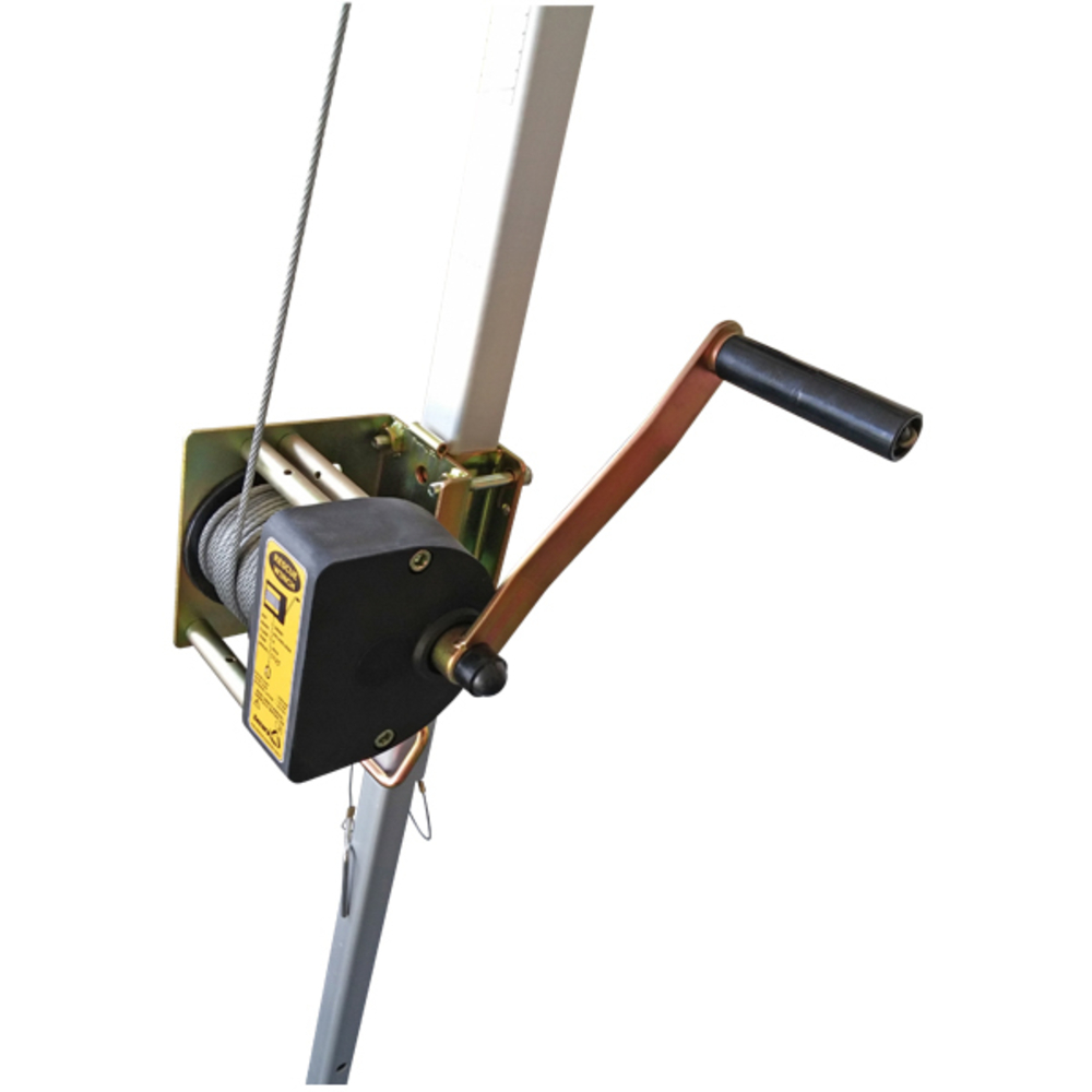 TREUIL DE SAUVETAGE FIX. ACIER 125 KG CÂBLE DE 20 M LEVAC - 3806D