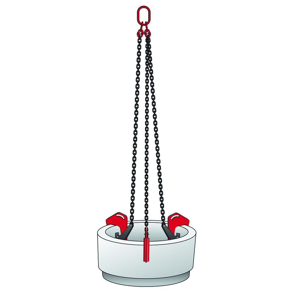 Élingue lève-buses - 120-180 mm cmu 3,5 t - 3 pinces - long 1,6 m LEVAC - 4391B