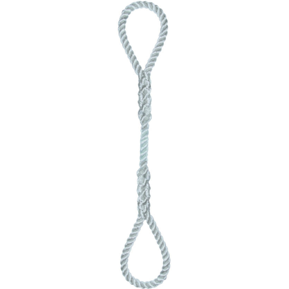 Élingue corde d.6 mm cmu 56 kg 2 grandes boucles long 1 m LEVAC - 4404D
