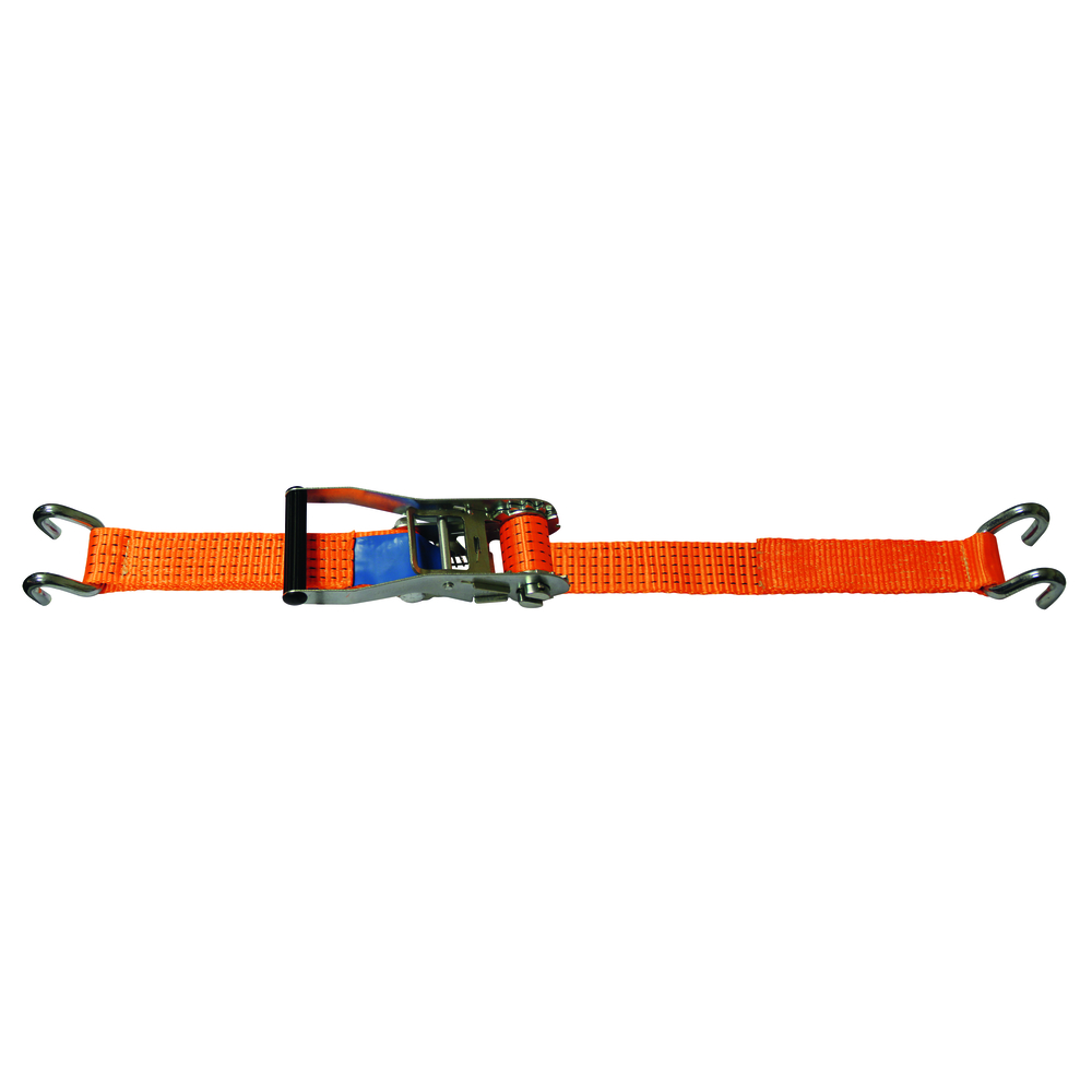 Sangle d'arrimage 50 mm tmu 2500 kg orange 2 bord de rive long. 8 m LEVAC - 4570C08