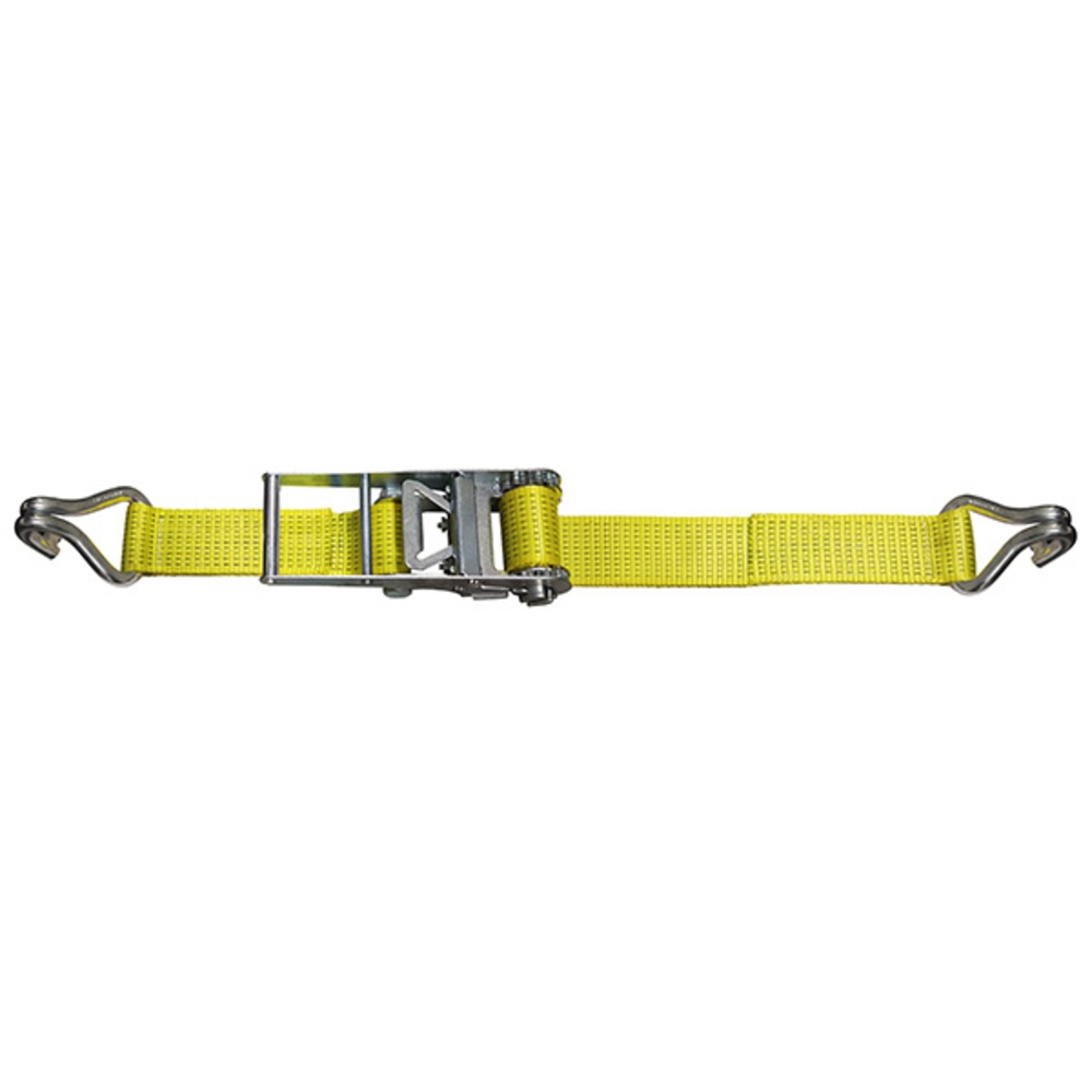 SANGLE D'ARRIMAGE LARG. 75 MM LC 5000/10000 daN 2 CROC.DBL JAUNE LONG 7 M LEVAC - 4571A07