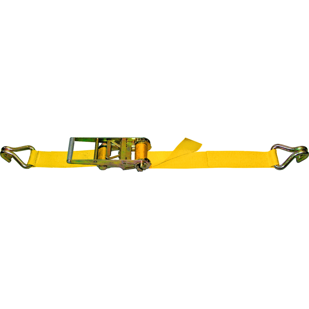 Sangle d'arrimage larg. 75 mm lc 5000/10000 dan 2 croc.dbl jaune long 9 m LEVAC - 4571A09