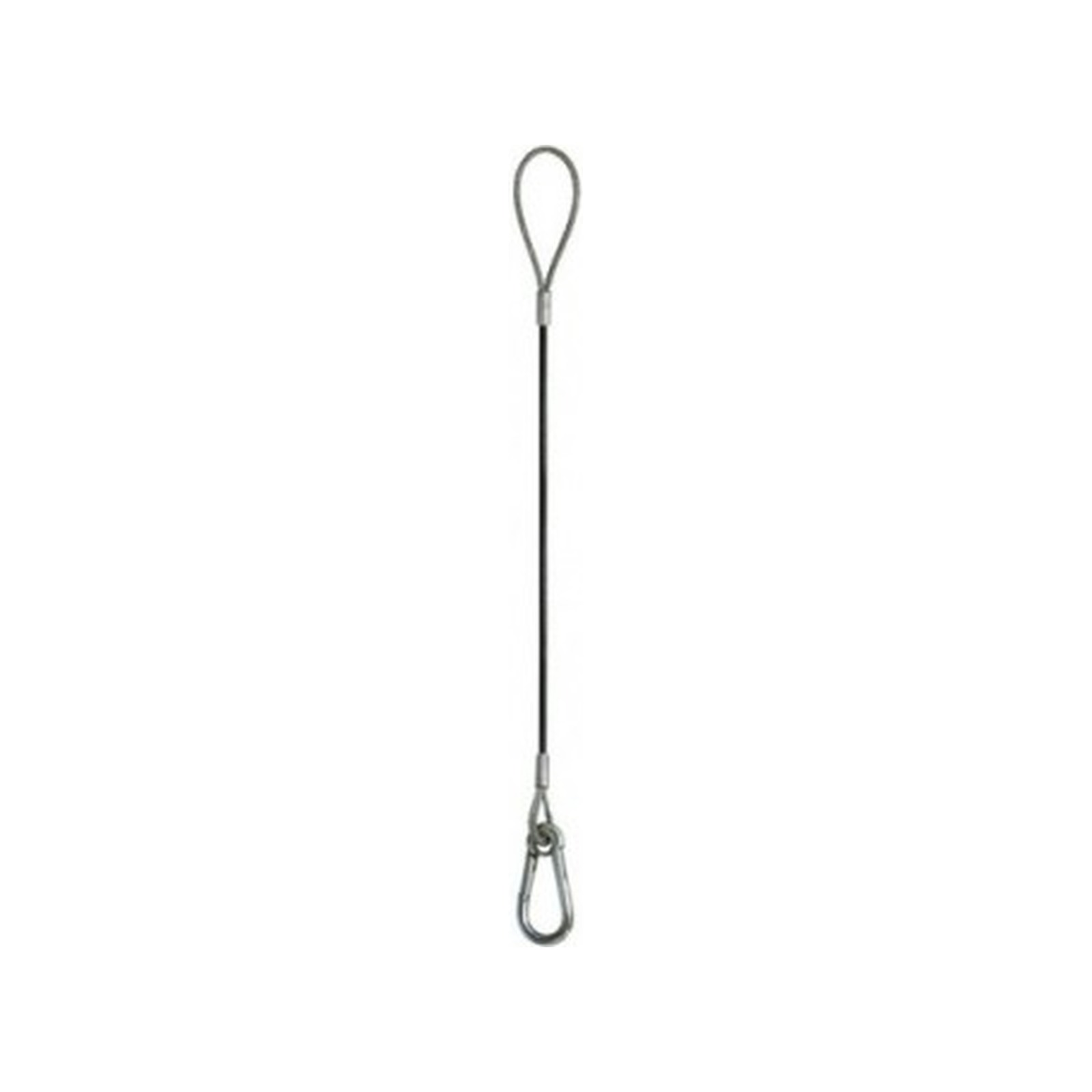 Câble sécurité gainé noir mousqueton œil acier galva LEVAC 4706AC03N