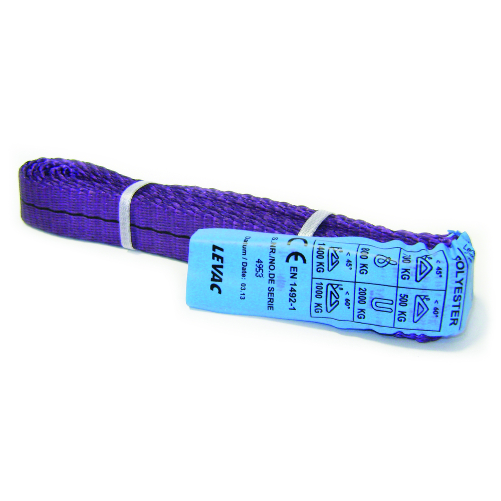 Élingue sangle sans-fin 30 mm cmu 1 t lg. utile 1,50 m violette LEVAC - 4815A150