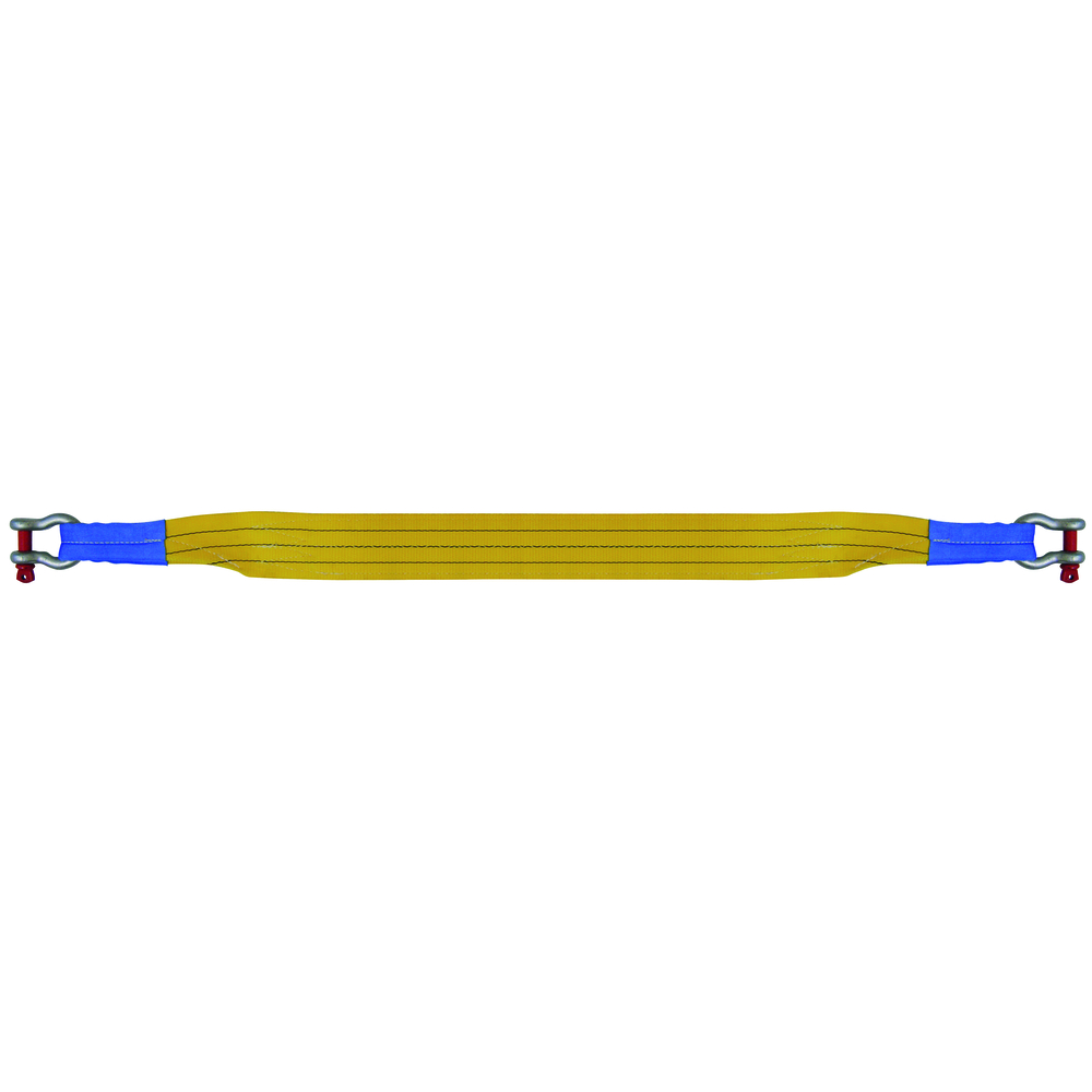Sangle de traction 4x4 long. 8 m rupture 15 t + 2 manilles hr LEVAC - 48224X4