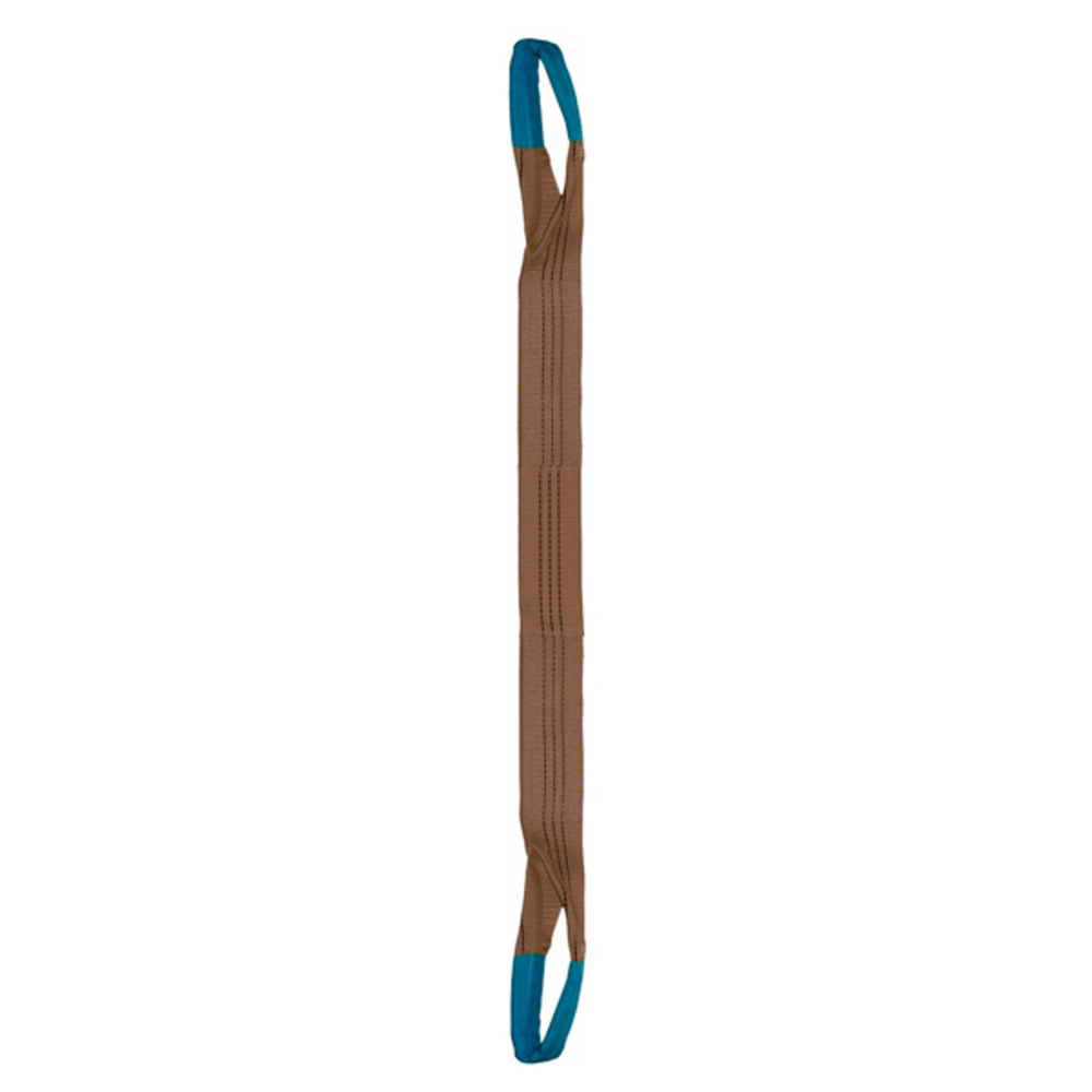 ÉLINGUE SANGLE DOUBLE 180 MM CMU 6 T MARRON BOUCLES REPLIÉES LG. 12 M LEVAC - 4822F120