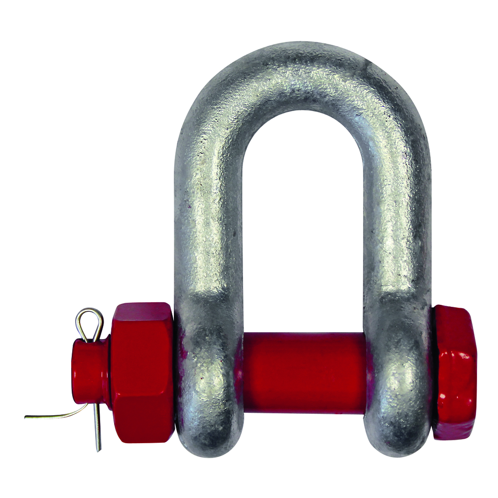 Manille droite h.r. galva cmu 1,5 t axe boulonné +goupille LEVAC - 5221D